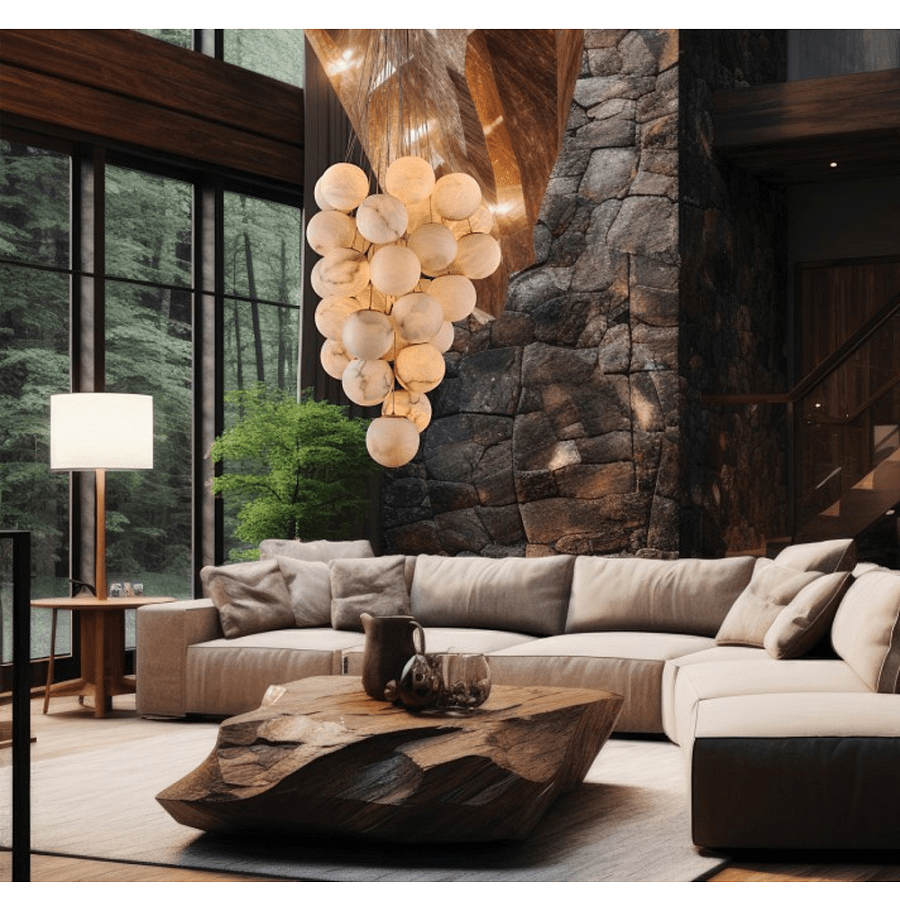 Cluster Alabaster Globe Chandelier - Emopurevibe
