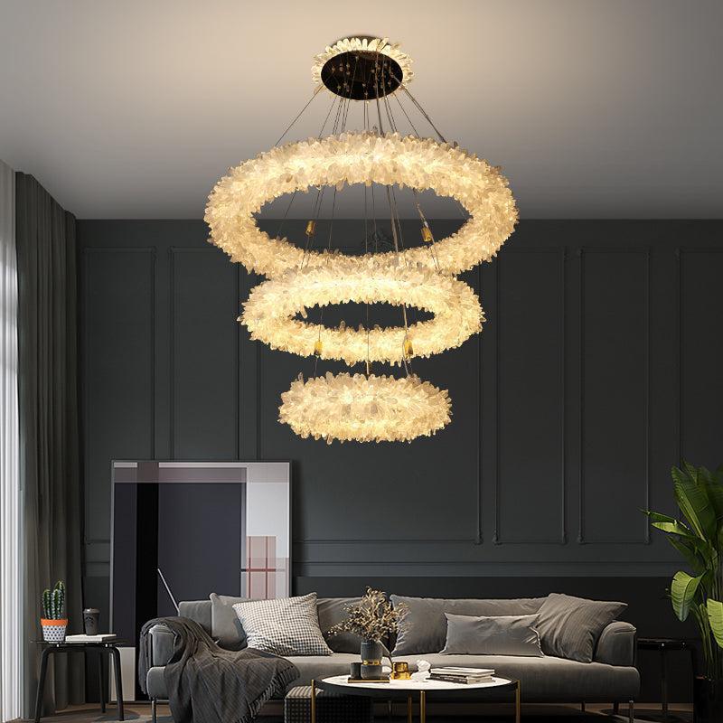 Derek Modern Rock Quartz Crystal Cluster Halo Chandelier - Emopurevibe