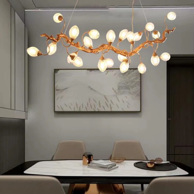 Modern Art Extra Large Branch Style Chandelier with Clear Bubble Glass Eggs for Dining Room and Living Room - Emopurevibe