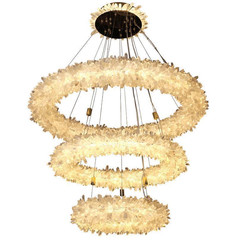 Derek Modern Rock Quartz Crystal Cluster Halo Chandelier - Emopurevibe