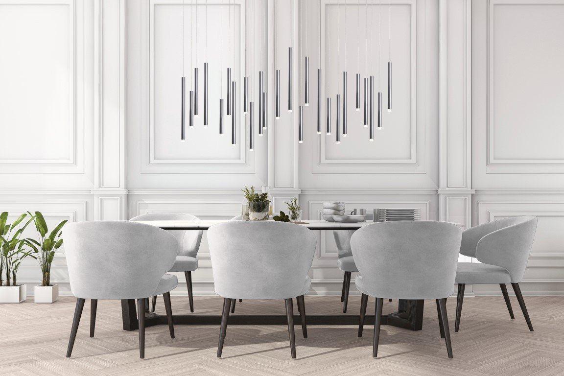 Bellini Rectangular Tri-Tone Tubular Pendant Light Chandelier - Emopurevibe