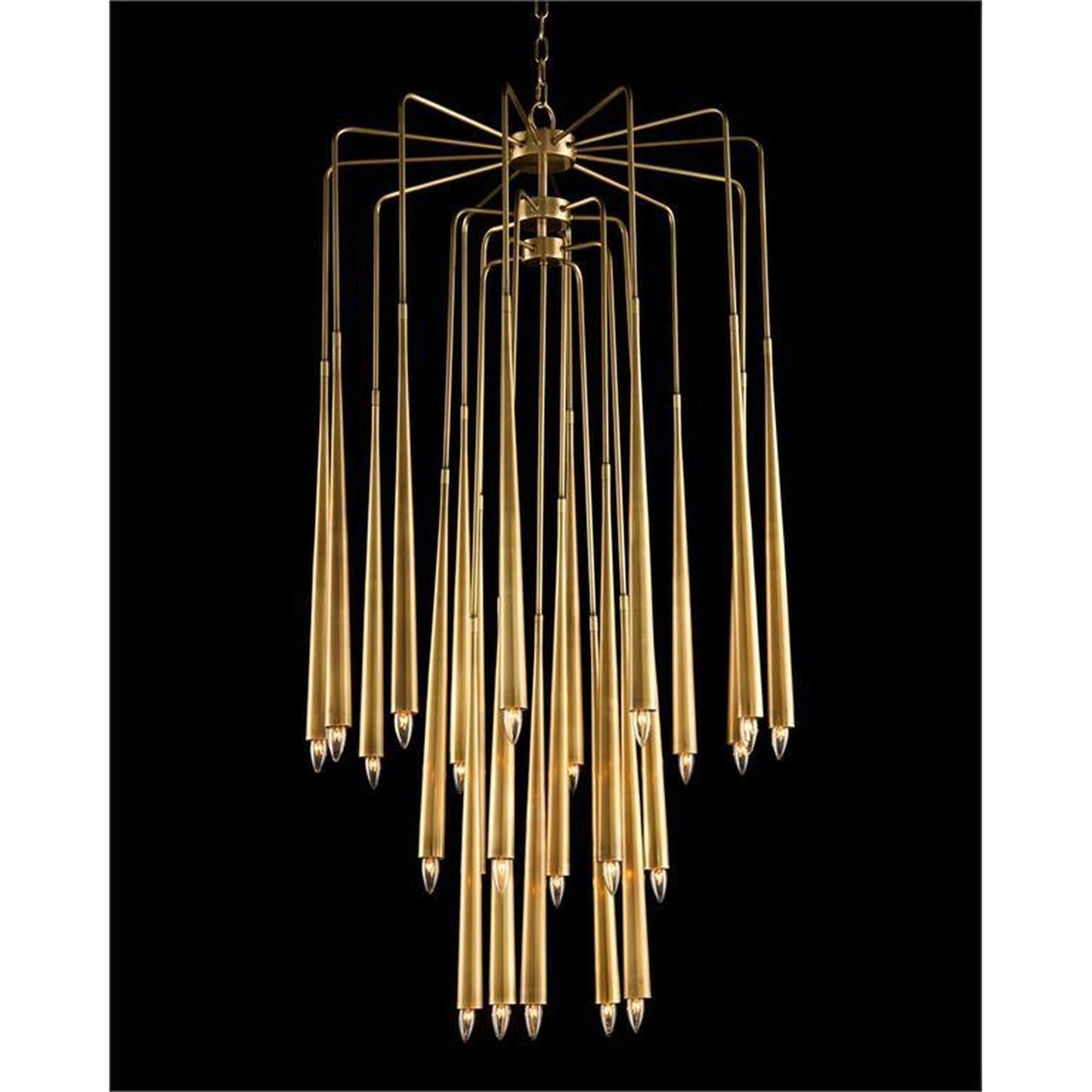 Hans Twenty-Three-Light Brass Chandelier - Emopurevibe