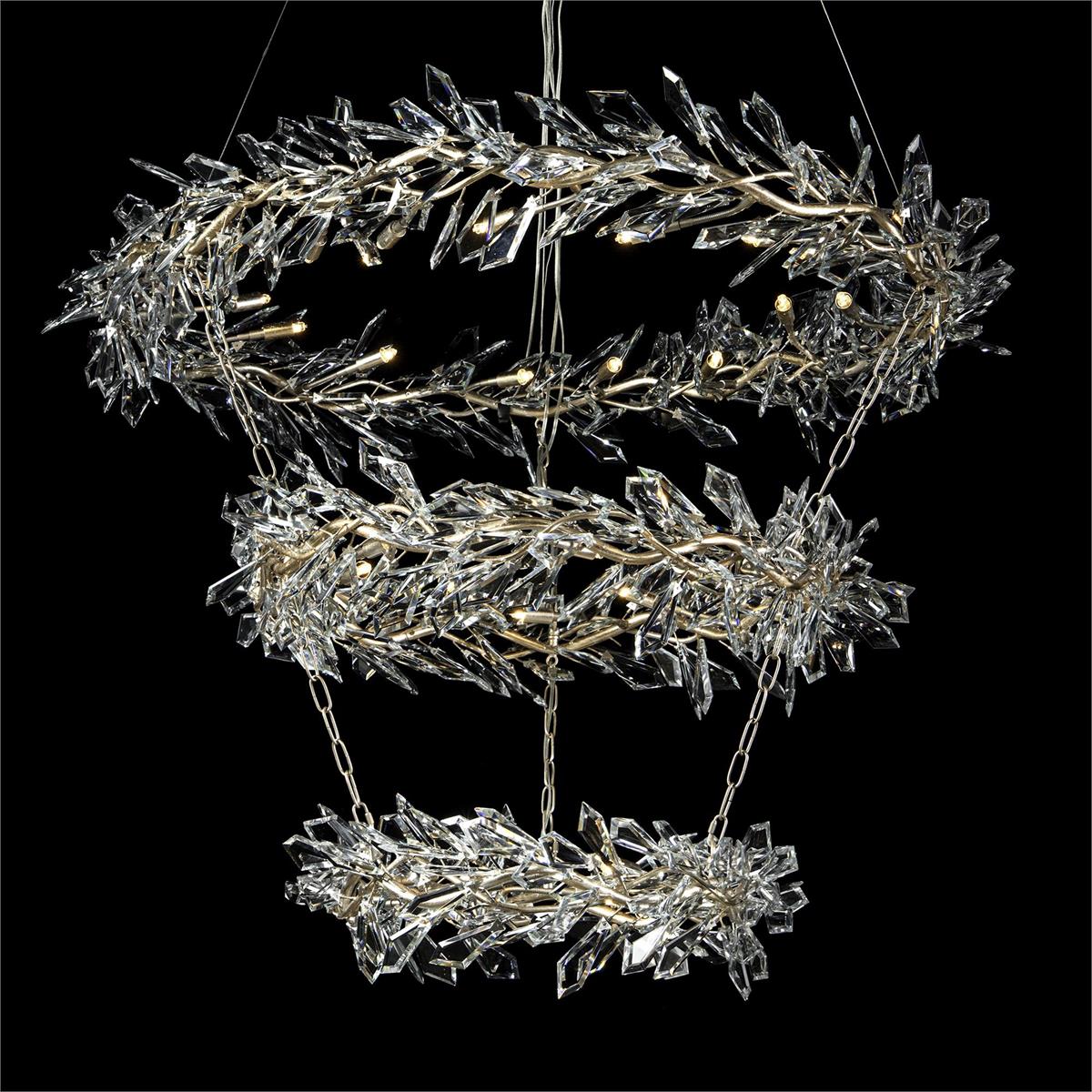 Kotta Thirty-Four-Light Three-Tier Cut-Crystal Pendant Chandelier AJC-9280 - Emopurevibe