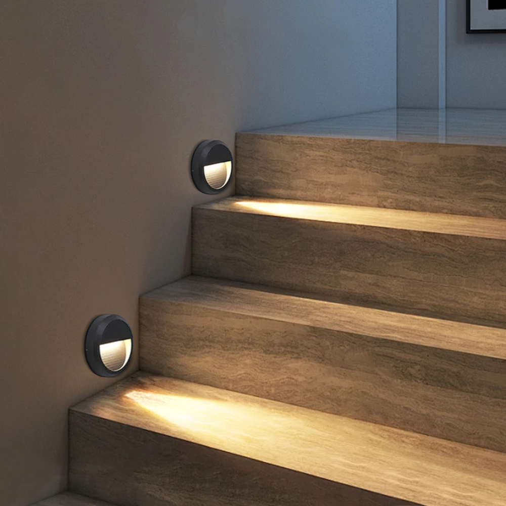 Modern Metal/Acrylic Outdoor Deck Step Lights