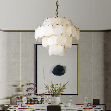 Charlene Alabaster Multi-Tier Round Chandelier - Emopurevibe