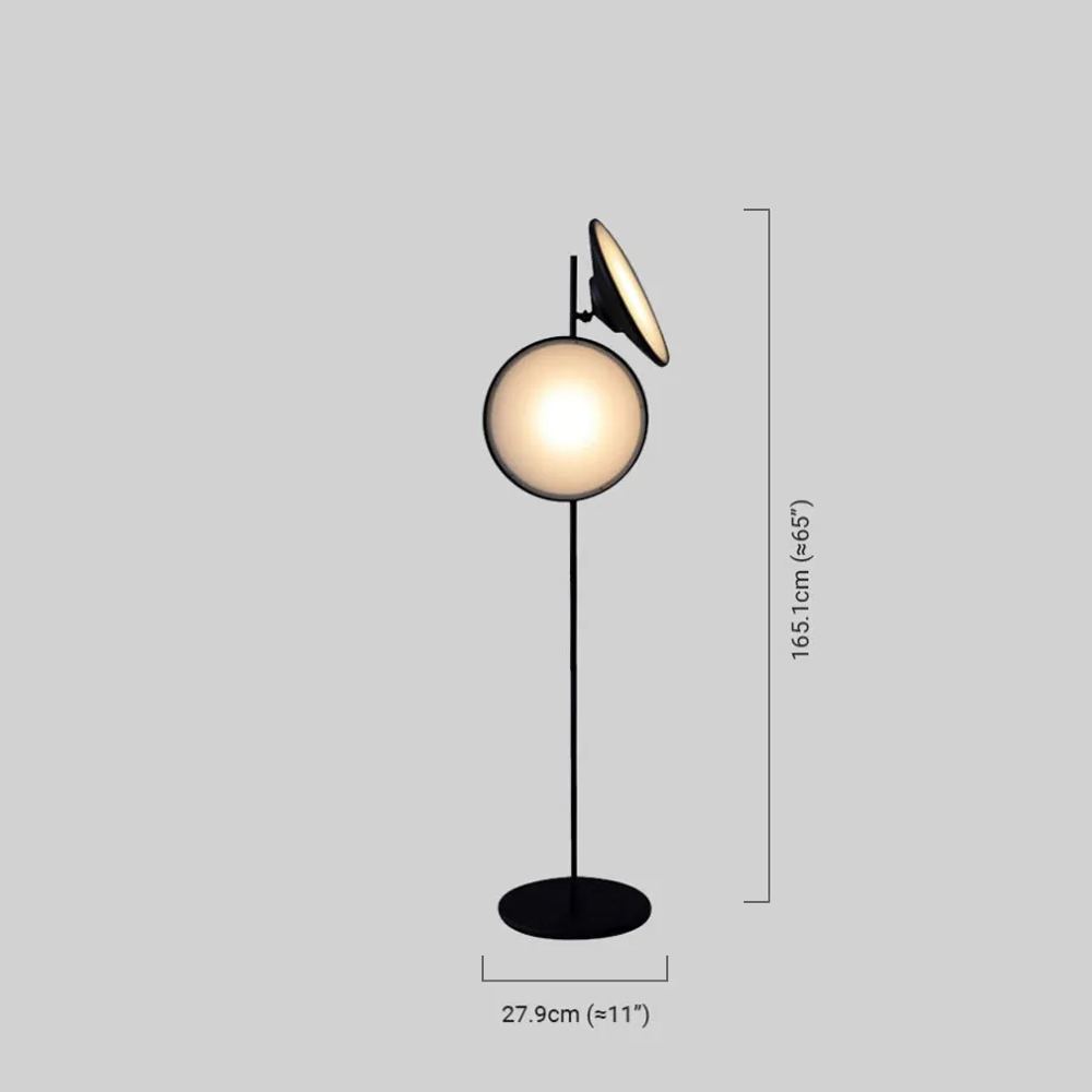 Modern Floor Lamp - Black Metal Trumpet