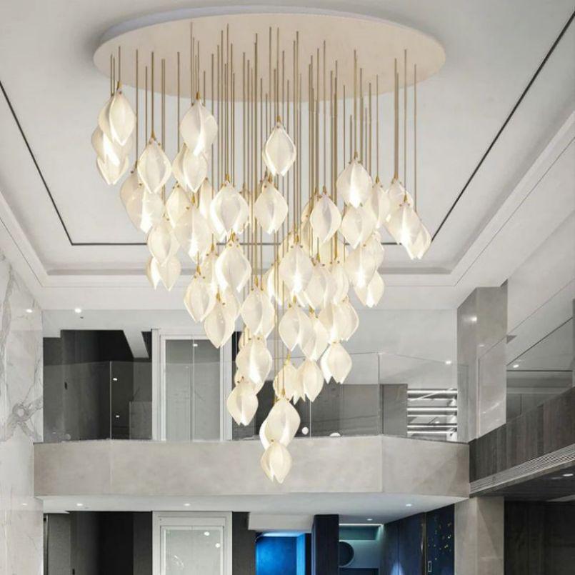 Petal Prism Designer Inspired Large Bloom Ceramic Chandelier - Emopurevibe