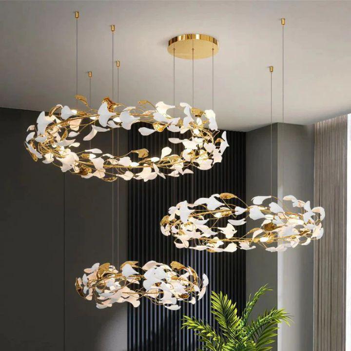 Ginkgo Rings Branch Chandelier - Melin Lamps