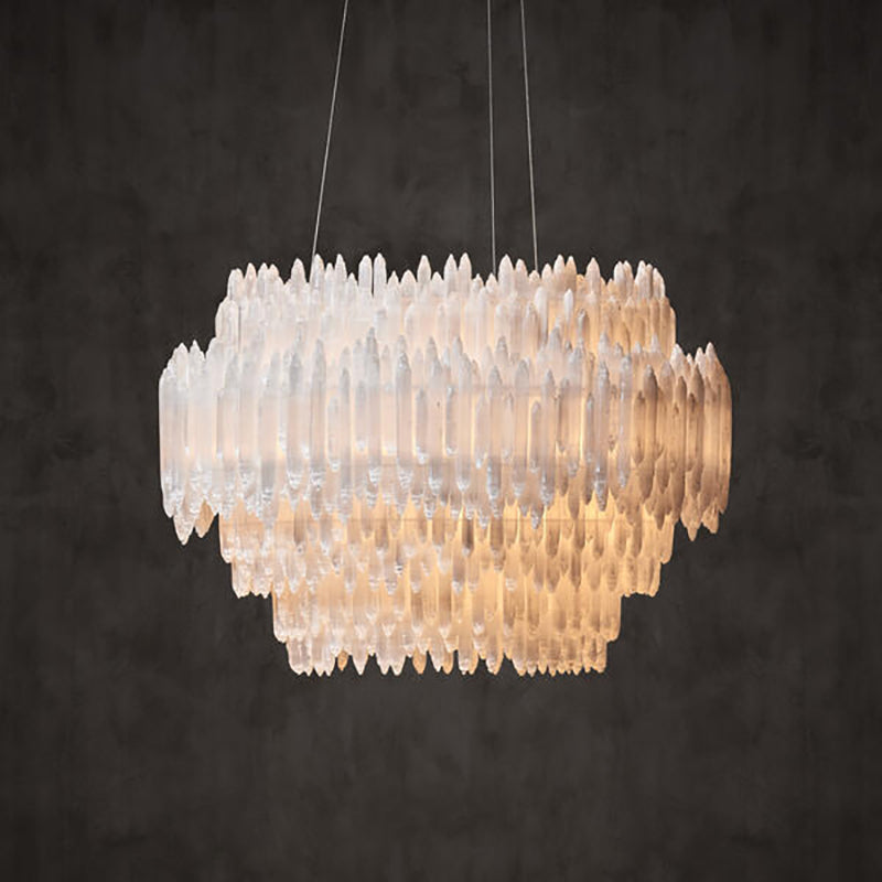 Art Selenite Layer Round Chandelier - Emopurevibe