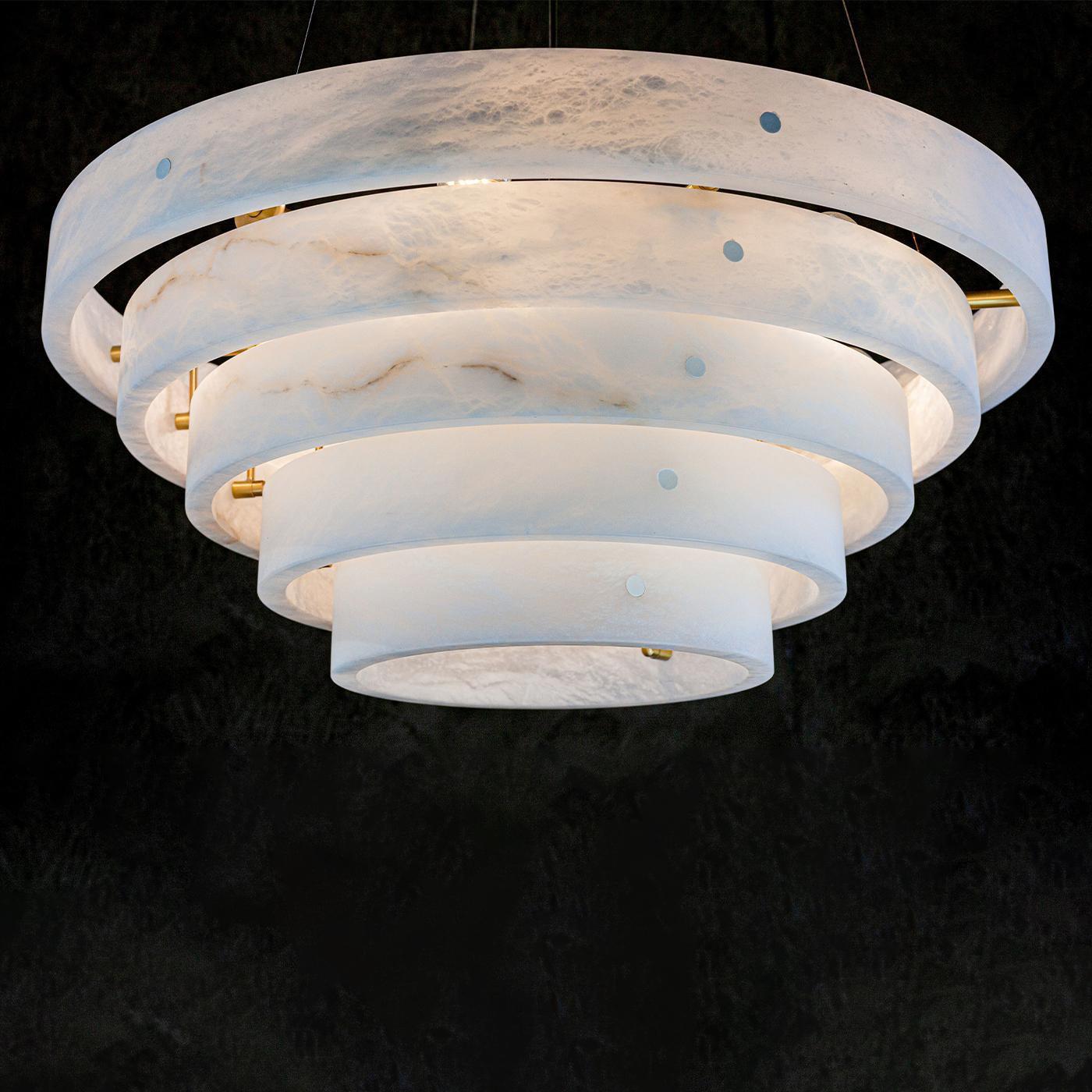 Alabaster Round Suspension Chandelier 52'' - Emopurevibe
