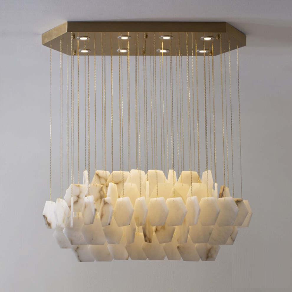 Natural Flake Alabaster Modern Chandelier - Emopurevibe