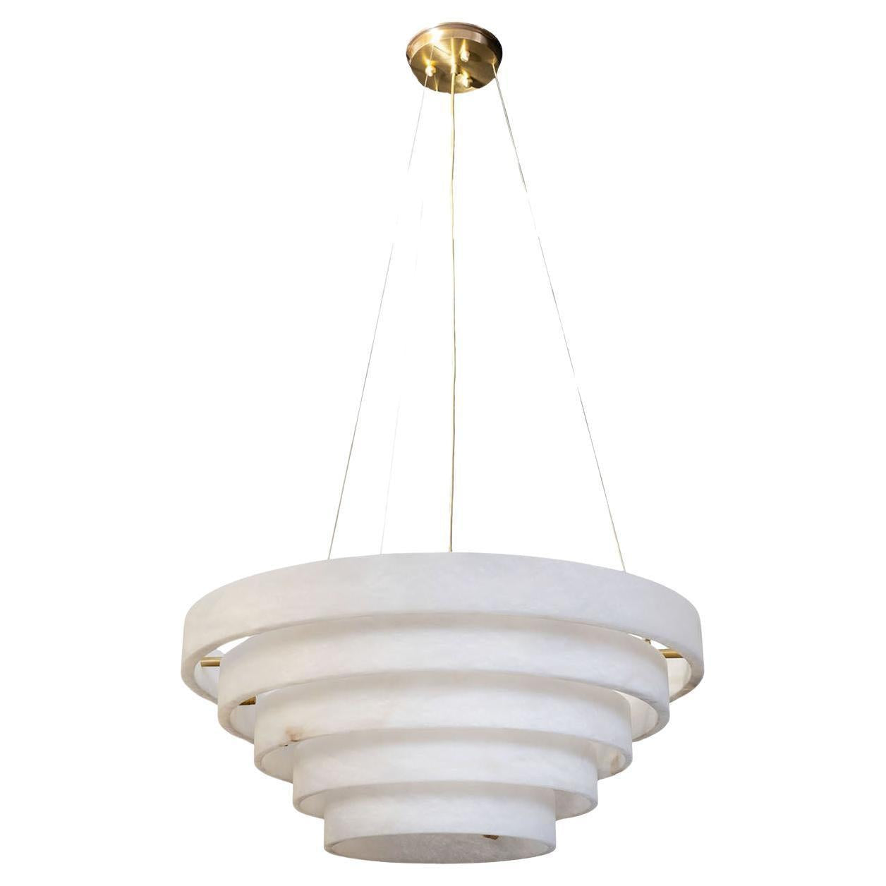 Alabaster Round Suspension Chandelier 52'' - Emopurevibe