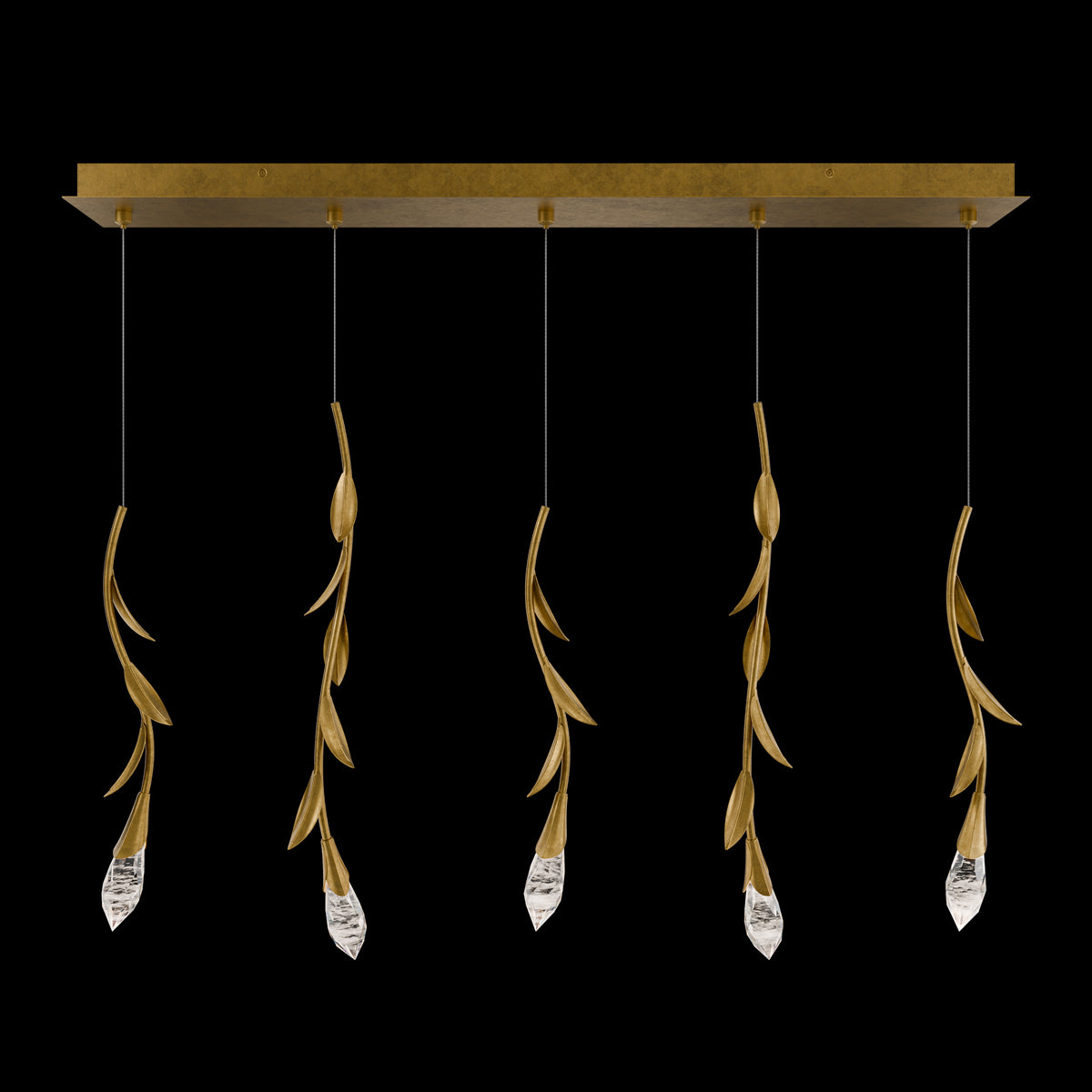Modern Luxury Floating Branches Floral Crystal Chandelier with Rectangular Canopy for High-ceiling - Emopurevibe