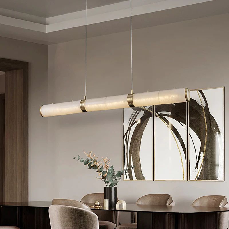 Alabaster Cylindrical Chandelier rbrights 47.24" L
