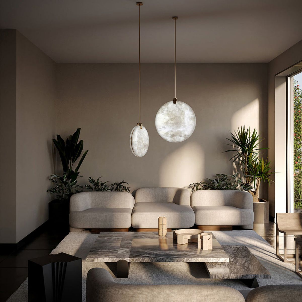 Alabaster Disc Pendant Light-Pendant-Emopurevibe-D 9.8''-Emopurevibe