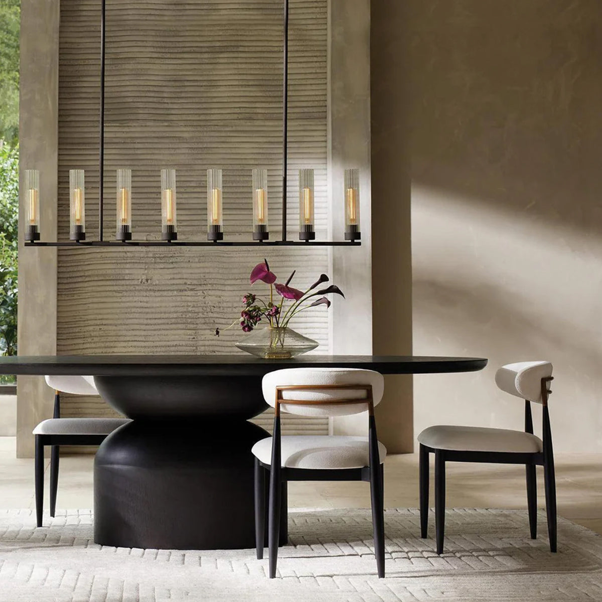 Andreas Glass Linear Chandelier Lighting-Chandelier-Emopurevibe-Black-5 Light-Emopurevibe