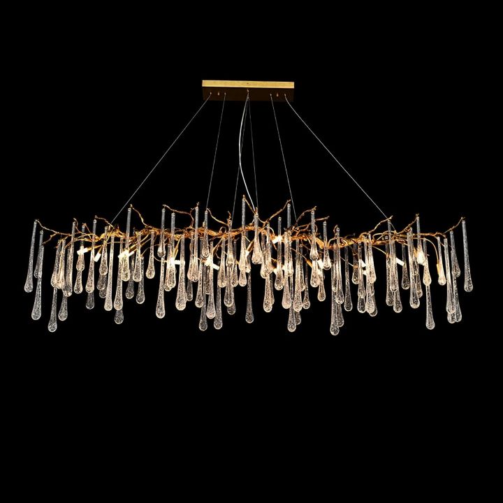 Aqua Makrama Branch Chandeliers-chandeliers for dining room,chandeliers for stairways,chandeliers for foyer,chandeliers for bedrooms,chandeliers for kitchen,chandeliers for living room-Emopurevibe-L 49.2"(125cm) x W 17.7"(45cm) x H 25.6"(65cm)-Emopurevibe