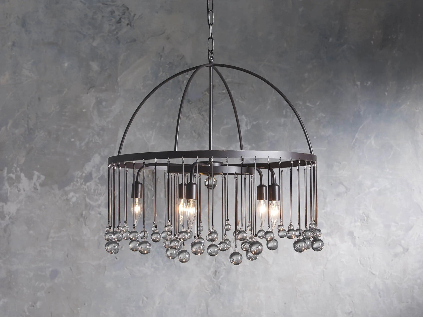 Aubrey Crystal Ball Round Chandelier 5 Light / 8 Light-Chandelier-Emopurevibe-Brass-5 Light-Emopurevibe