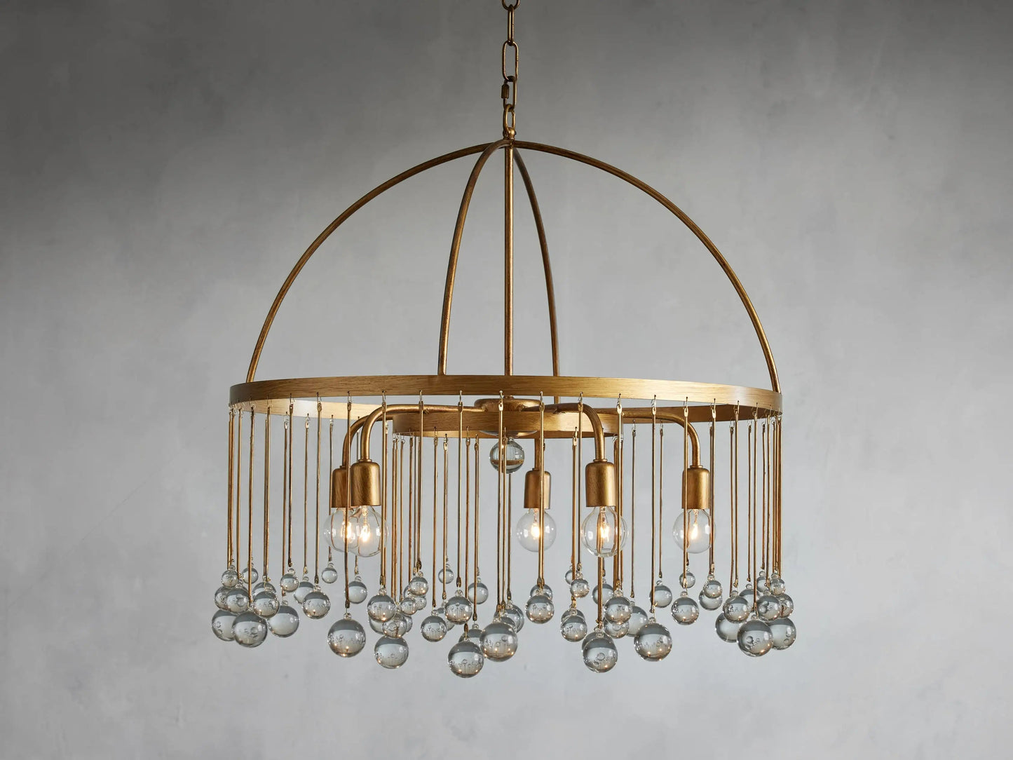 Aubrey Crystal Ball Round Chandelier 5 Light / 8 Light-Chandelier-Emopurevibe-Brass-5 Light-Emopurevibe