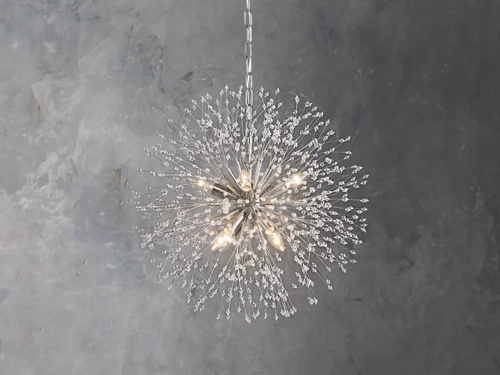 Dandelion Round Chandelier 22"30"43"-Lighting-Emopurevibe-SILVER-22"-Emopurevibe
