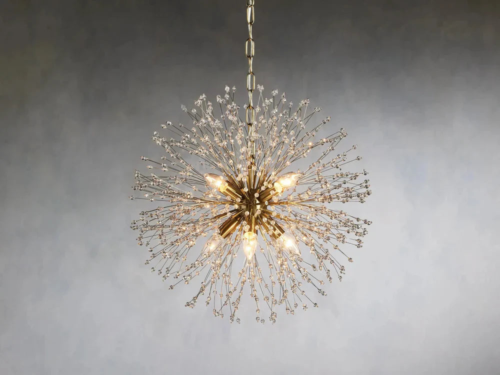 Dandelion Round Chandelier 22"30"43"-Lighting-Emopurevibe-BRASS-22"-Emopurevibe