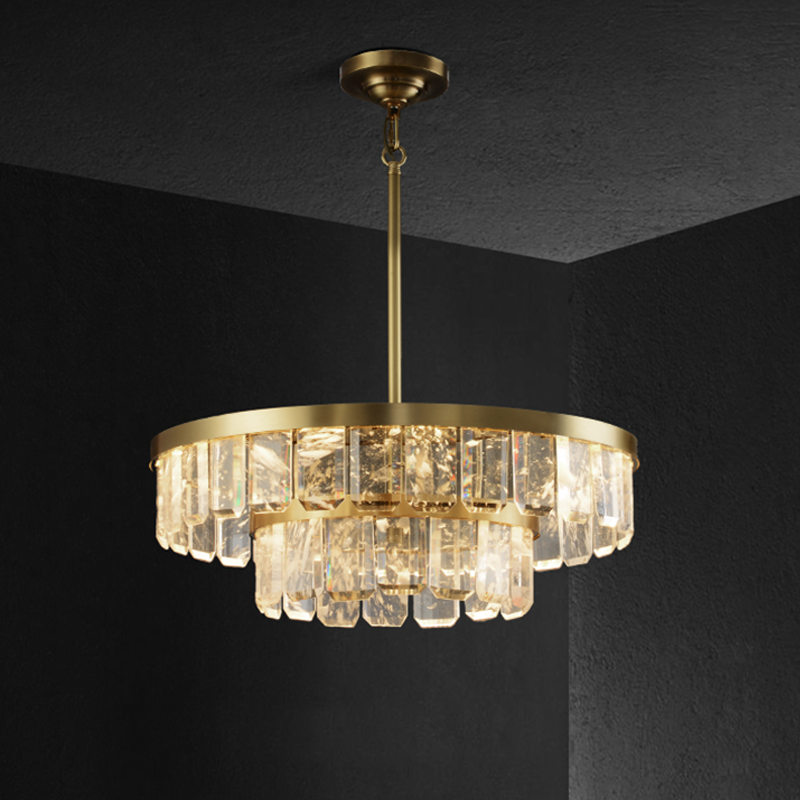 Rebecca Postmodern Double Tier Crystal Chandelier - Emopurevibe