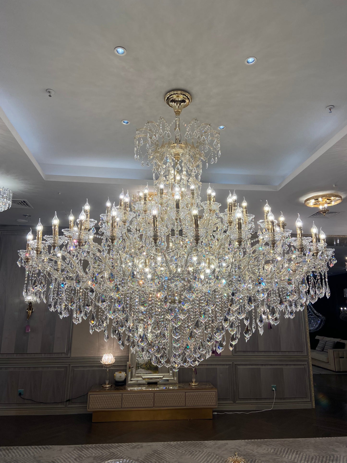 Extra Large Multi-layers Luxury Candle Branch Crystal Chandelier for Living Room/Foyer/Stairs-Chandeliers-Emopurevibe-72 Lights/D90.94"*H75.98"-Gold-Warm Light-Emopurevibe