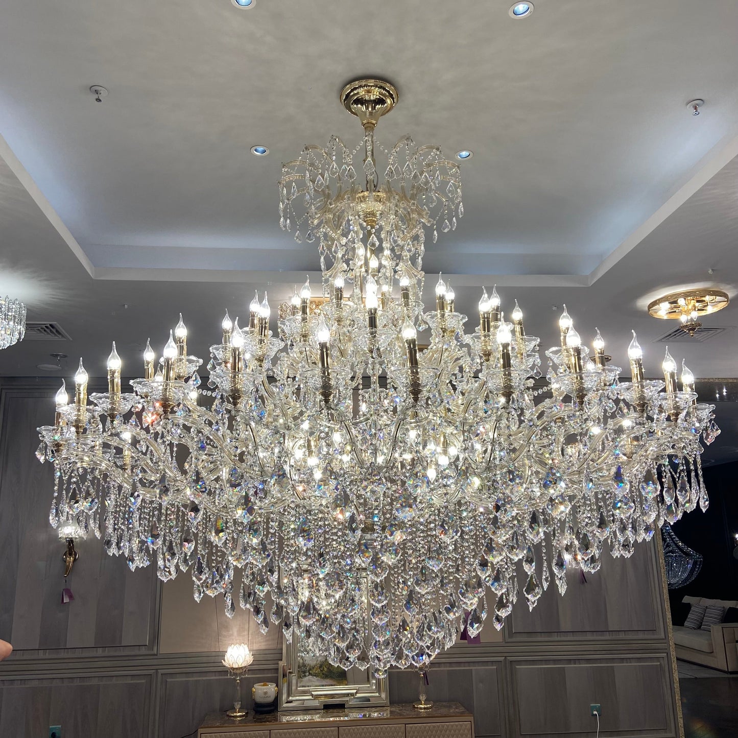 Extra Large Multi-layers Luxury Candle Branch Crystal Chandelier for Living Room/Foyer/Stairs-Chandeliers-Emopurevibe-72 Lights/D90.94"*H75.98"-Gold-Warm Light-Emopurevibe
