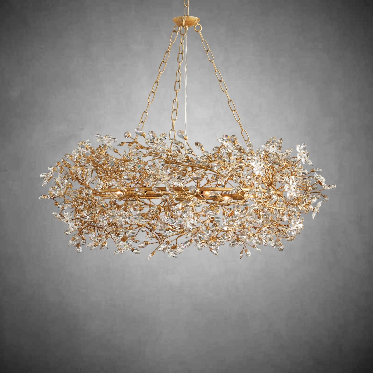 Fiore Crown Chandelier 39" 48" 60"-Chandelier-Emopurevibe-GOLD-39"-Emopurevibe