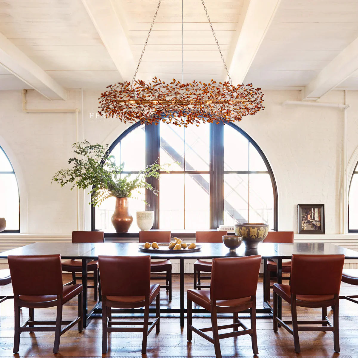 Fiore Oval Chandelier 62'' 74''-Chandelier-Emopurevibe-BRASS/AMBER-62"-Emopurevibe