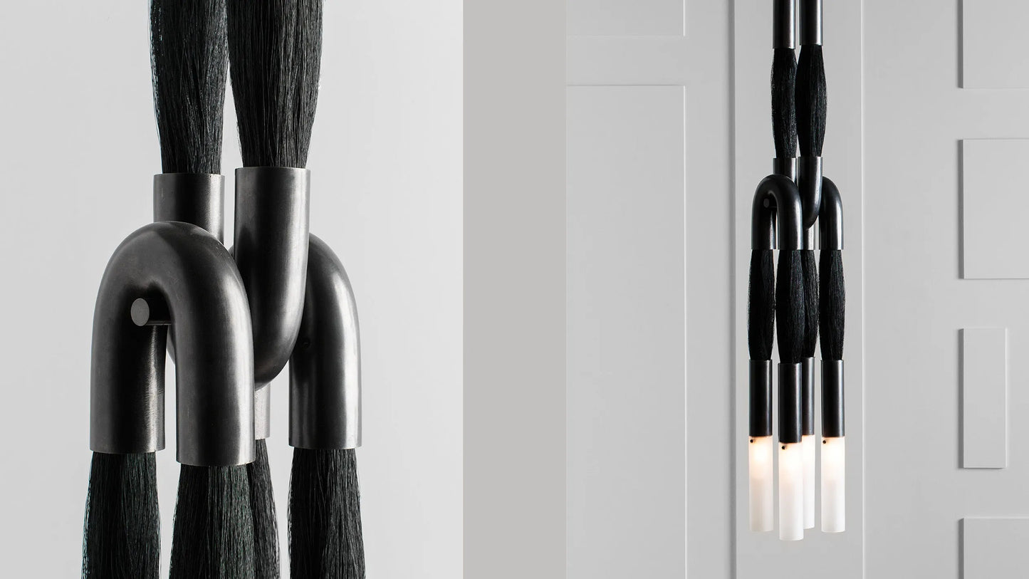 HORSEHAIR PENDANT-Pendant Lamp-Emopurevibe-AGED BRASS-PALOMINO-Emopurevibe