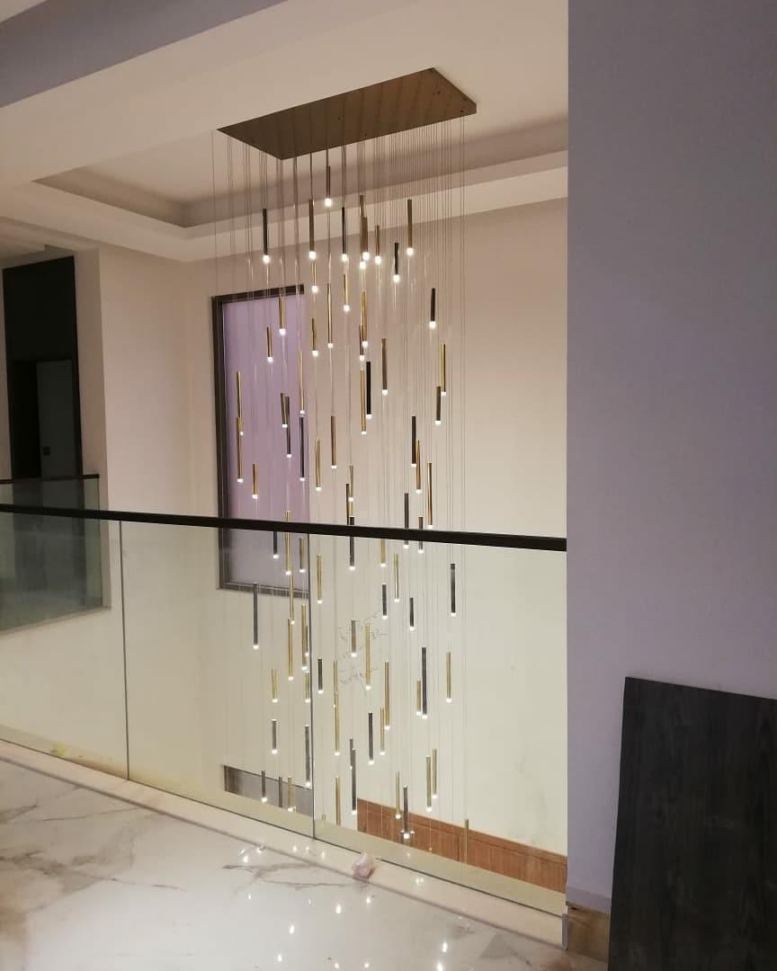 Bellini Square Tri-Tone Tubular Pendant Light Chandelier - Emopurevibe