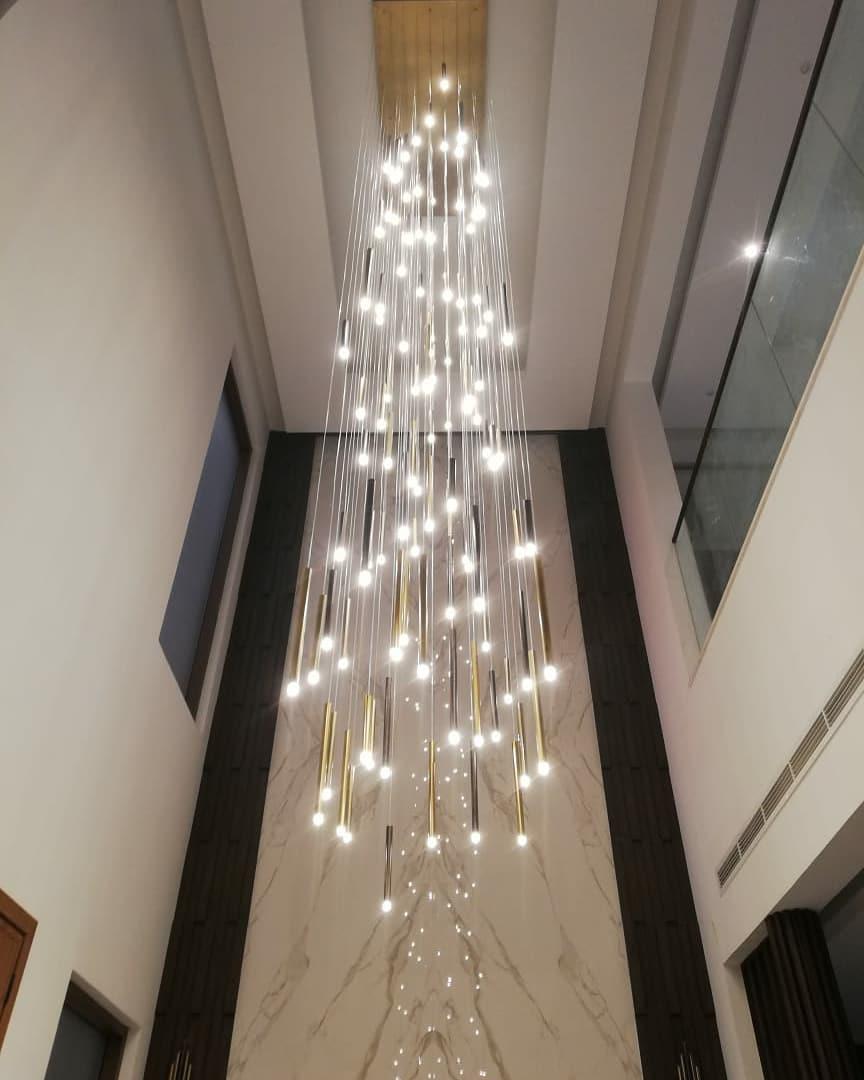 Bellini Square Tri-Tone Tubular Pendant Light Chandelier - Emopurevibe