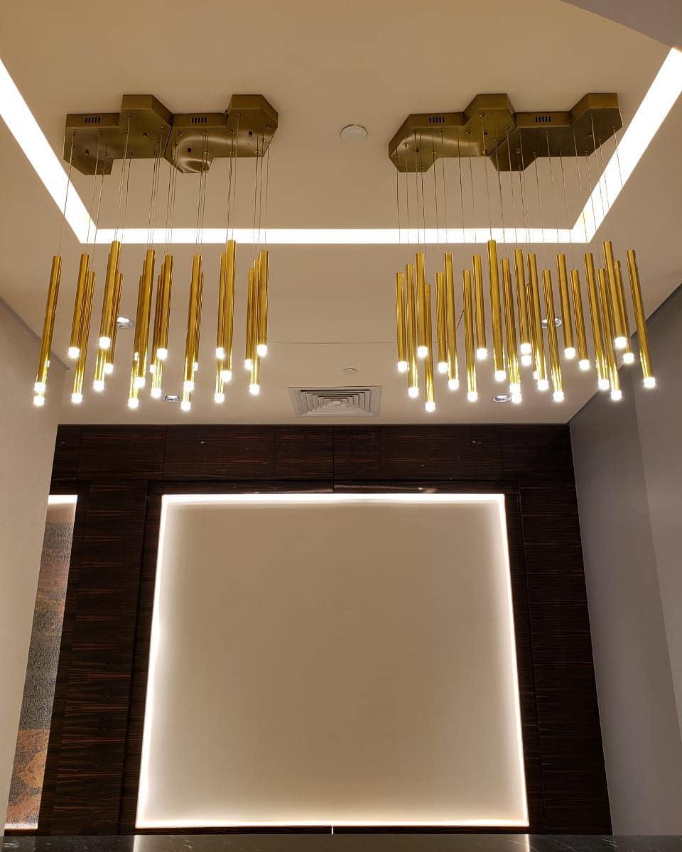 Bellini Square Tri-Tone Tubular Pendant Light Chandelier - Emopurevibe