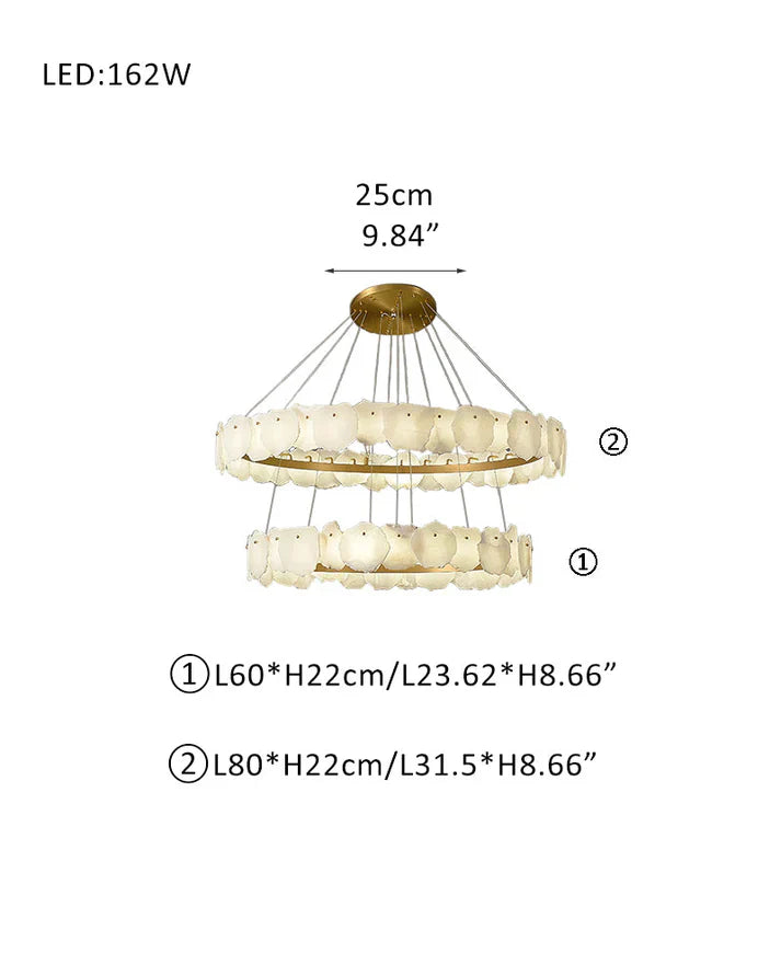 Irregular Alabaster Multi-Layered Round Chandelier-Chandelier-Emopurevibe-D60+D80CM-Emopurevibe