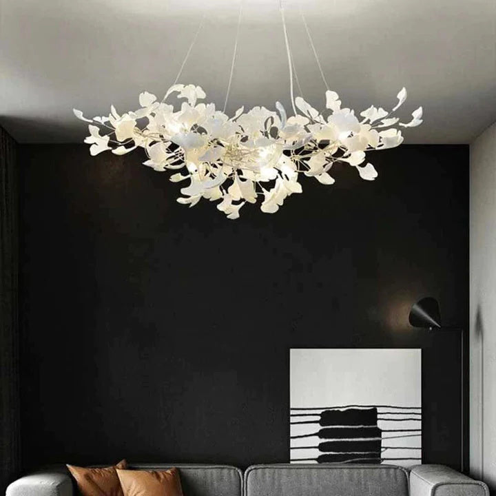 Luxury Ceramic Ginkgo Chandelier-Emopurevibe-31"-Emopurevibe