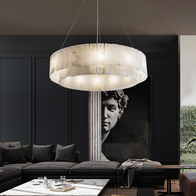 Emopurevibe Kimberley Handcrafted Alabaster Round Chandelier, Living Room Chandelier Fixtures-Chandelier-Emopurevibe-32.3" D-Emopurevibe