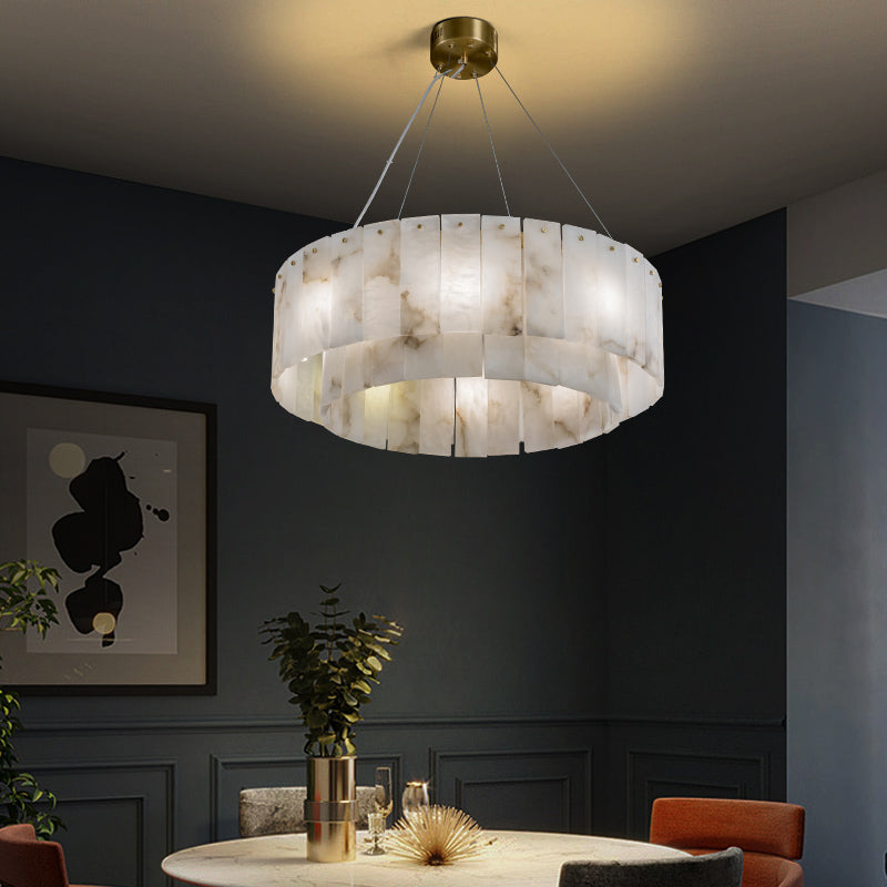 Emopurevibe Kimberley Handcrafted Alabaster Round Chandelier, Living Room Chandelier Fixtures-Chandelier-Emopurevibe-22.4" D-Emopurevibe