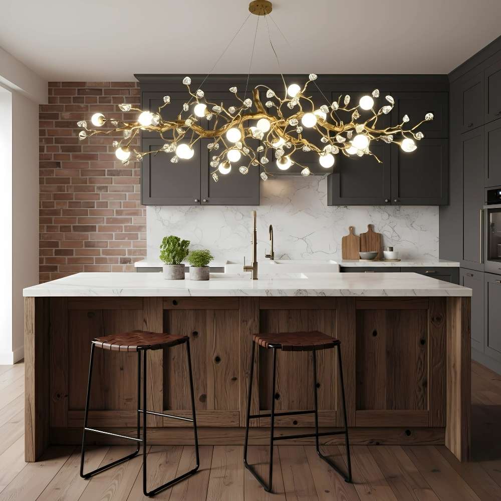 Orgi Statement Linear Branch Chandelier - Gold47.24"(120cm)Warm white 3000KEmopurevibe
