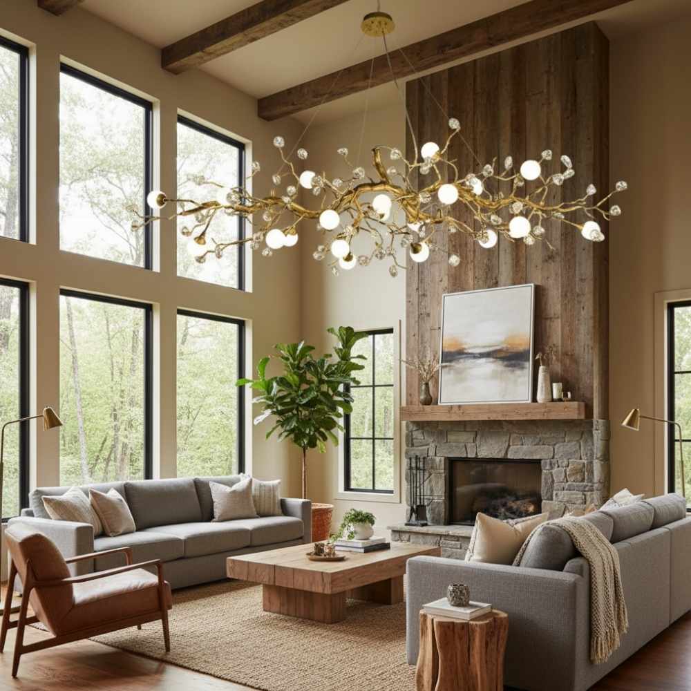 Orgi Statement Linear Branch Chandelier - Gold47.24"(120cm)Warm white 3000KEmopurevibe