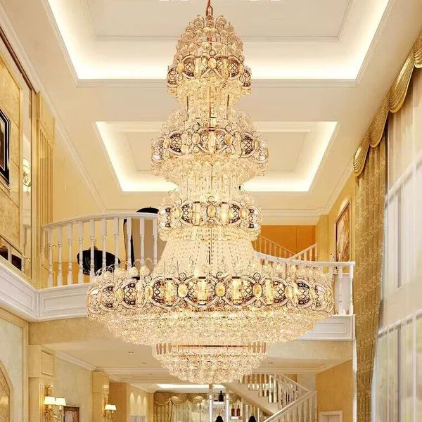 Oversized Luxury Multi-layers Gold Crystal Chandelier For High-ceiling Living Room/Foyer-Emopurevibe-D 31.5'' * H 47.2''-Warm Light-Emopurevibe