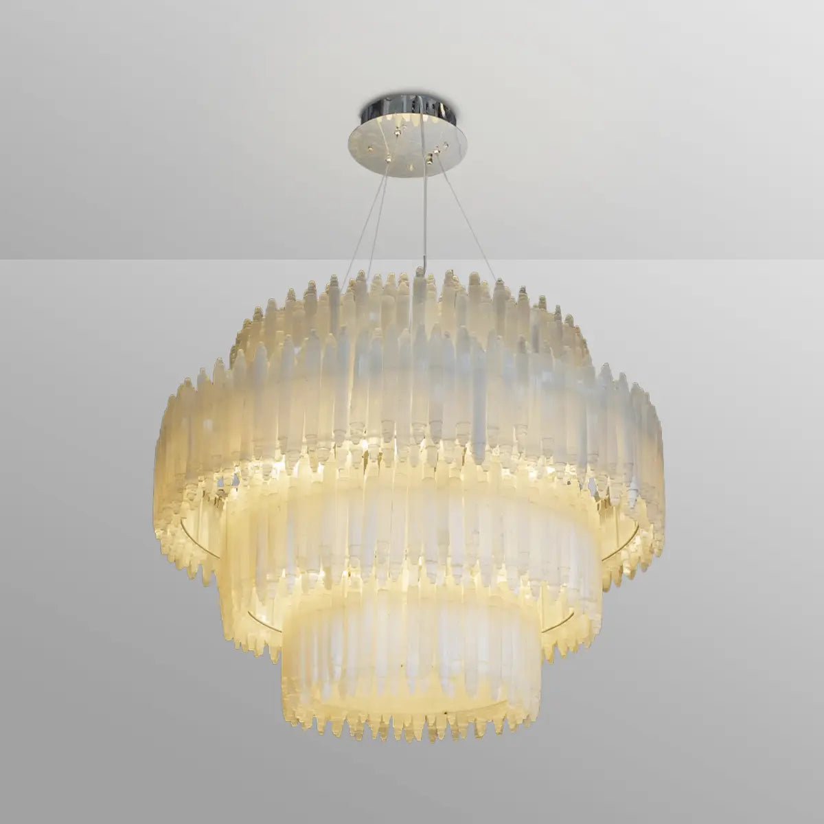 Art Selenite Layer Round Chandelier - Emopurevibe