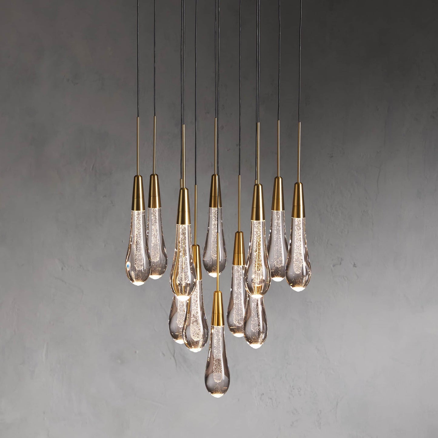 Solitaire Modern 17'' 24'' 36'' 58'' Round Chandelier Lighting-Chandelier-Emopurevibe-17''-Brass-Emopurevibe