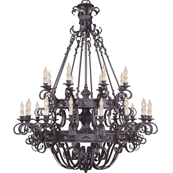 Vintage Iron Simple Candle Art Chandelier for Living Room / Villa / Stairs-Chandeliers-Emopurevibe-9 Lights: D33.5